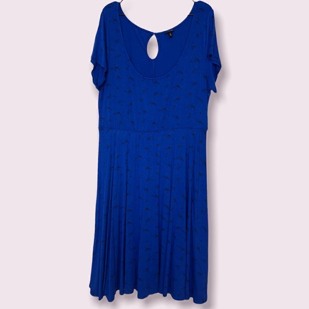 Torrid Blue Bird Print Skater Dress 2X